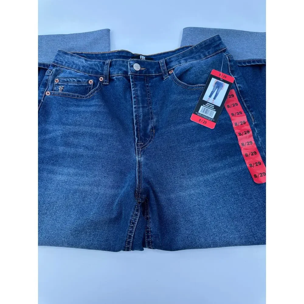 NWT Frye High Rise Cuffed Straight Leg Crop Jeans Women’s Size 8/29 Medium Wash - Picture 15 of 15